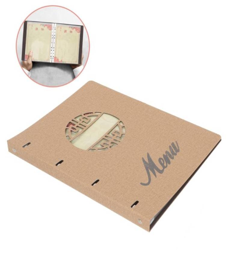 Porte-menu classique en similicuir 18 larges A4